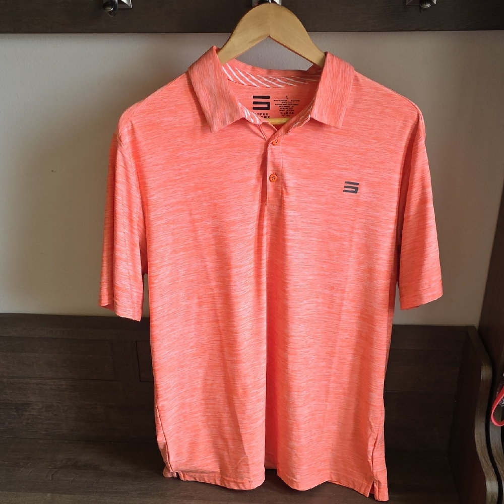 Men's Coral Heather Performance Polo